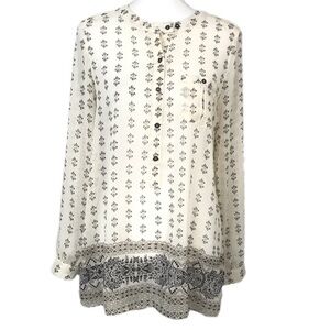 KNOX ROSE Floral Print Button Up Tunic